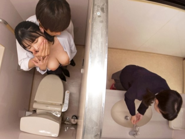 【河合あすな】Hcupの巨乳むちむち女教師♥学校の個室トイレで同僚と0距離密着性行為!スリルと背徳感に火照る身体・・・